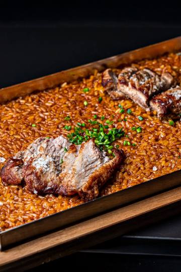Arroz de secreto de cerdo